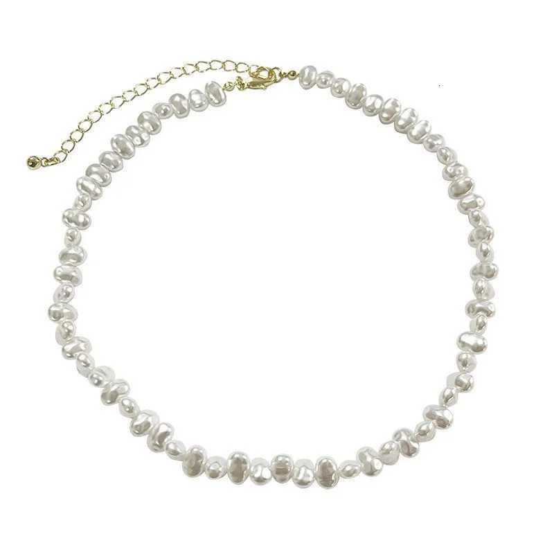 Simple Imitation Pearl Necklace Adjustable Elegant Irregular Beads New Trend Date Wedding Party Jewelry for Women and Girls Gift Y250805