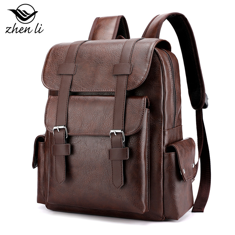 Free Shipping Designer Luxury Large Capacity Soft PU Leather Backpack Casual Business Laptop Bag Student Backpack Casual Travel Bag
