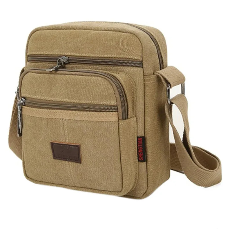 Multifunctional mens Shoulder Bag Flap Solid Color Casual Messenger Canvas Fashion Zipper Retro Travel mens Shoulder Bag 250731