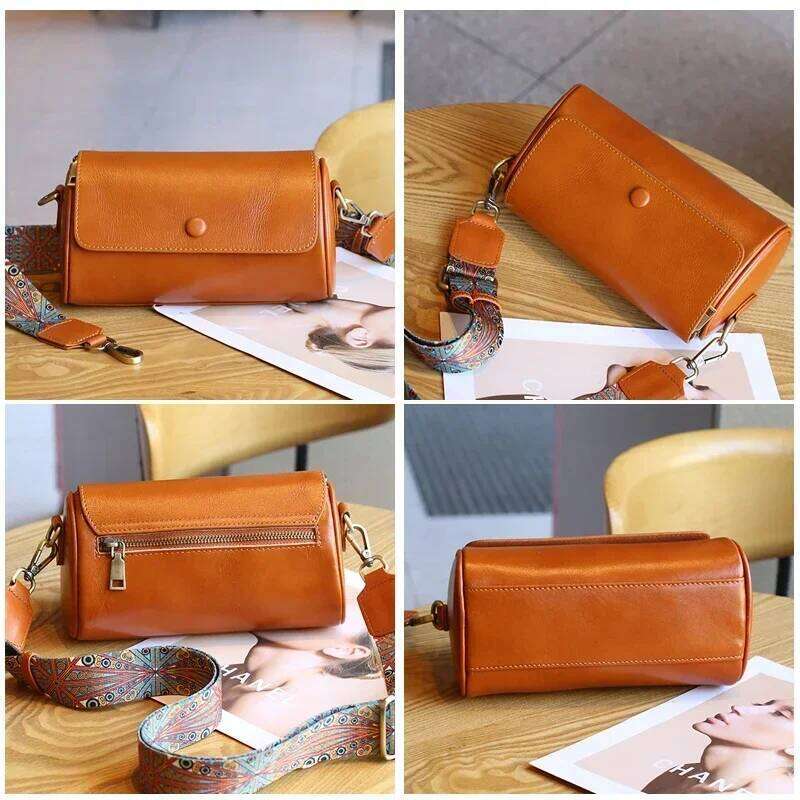 Women Natural Cow Real Leather Shoulder Bag Female Designer Handbag Ladies Soft Retro Crossbody Underarm Bags Purse 250731