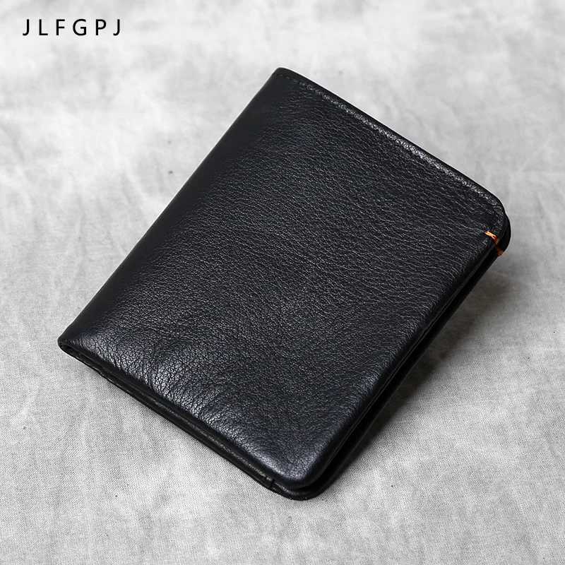 Genuine Leather Wallet Mens Short Handmade Top Layer Cow Leather Retro Casual Versatile Ultra-thin WalletXJ250806