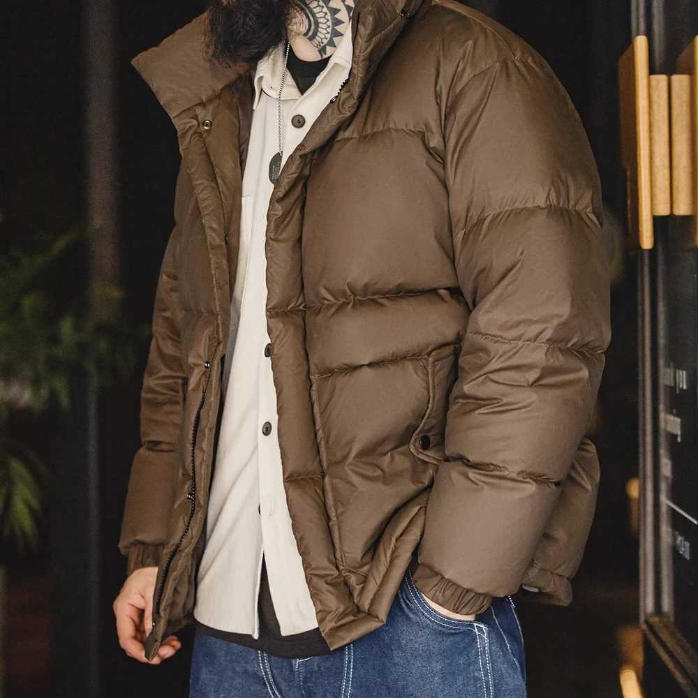 Mens Wax Surface 90% Down Jacket Men Removable Hooded Thickened Warm Winter Stand-up Collar Coat Mens Padded Outer Clothing W250806