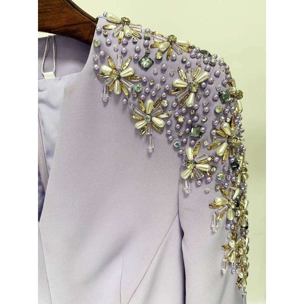 Designer Clothing 2025 HIGH STREET Newest Fashion 2025 Designer Party Vestido Women's Dias Beaded Split Long Maxi Dress