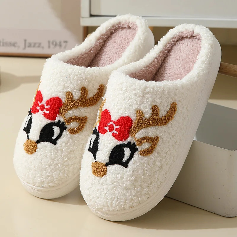 Pallene Women Warm Furry Cotton Slippers Indoor Cute Fur Fuzzy House Slippers Soft Cozy Fuzzy Bedroom Slides Plush Flat Slippers 250731