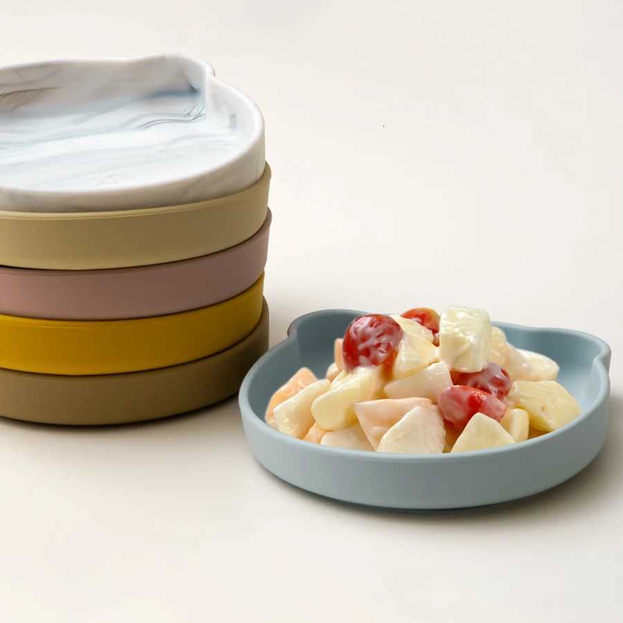 Baby Weaning Dishes Baby Silicone Sucker Plate Cartoon Bear Bowl Dining Appliance Feeding Solid Food Childrens Tableware X250806