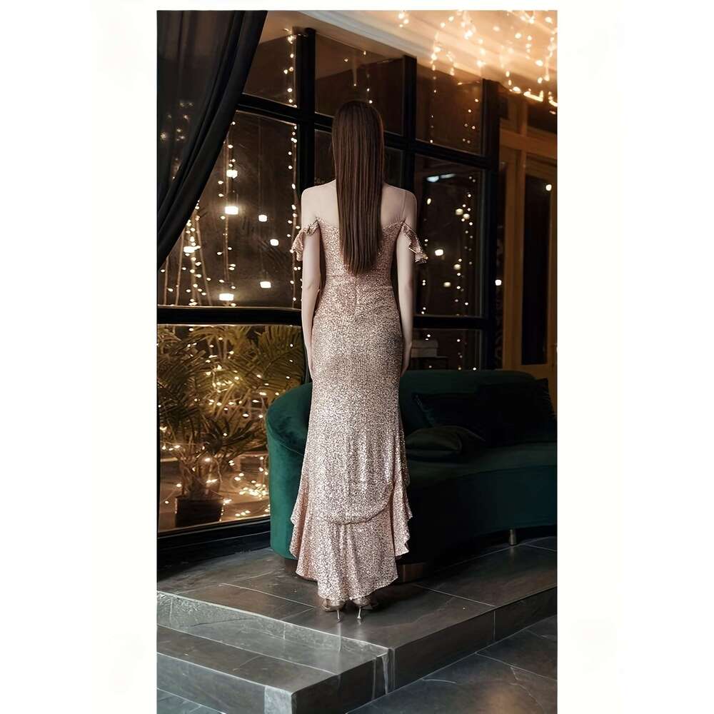 Chic Lace-Up Detailed Long Vesteux Fashion Garment Suitable for Special Occasions like Weddings and Party