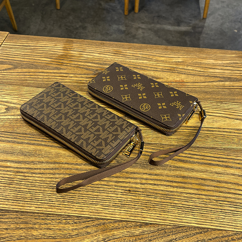 MKF designer bag free shipping Light luxury casual wallet zipper long soft handbag multifunctional versatile vintage card bag for men and women