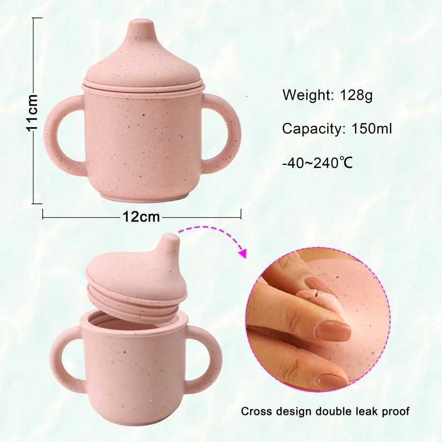 New Design Baby Learning Drinking Kids Silicone Training Cup With Handles Water Bottle Feeding Drinking Cup Baby Supplies X250806