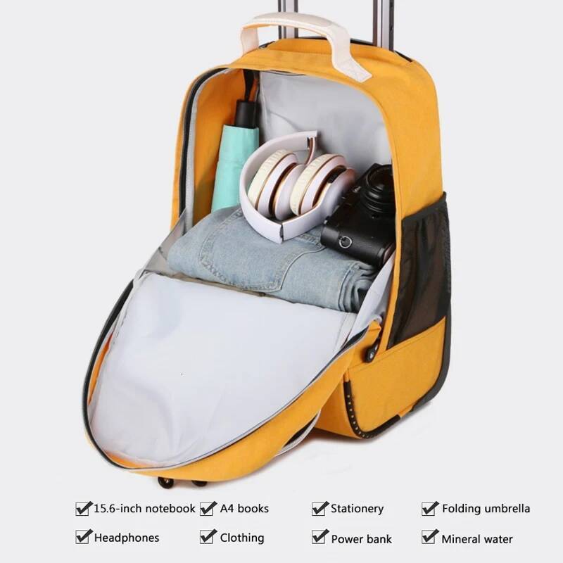 Kid's Wheeled Backpack Large Capacity Rolling Duffel Bag with Telescopic Handle Waterproof 19 Colors for School Students Boys high-quality