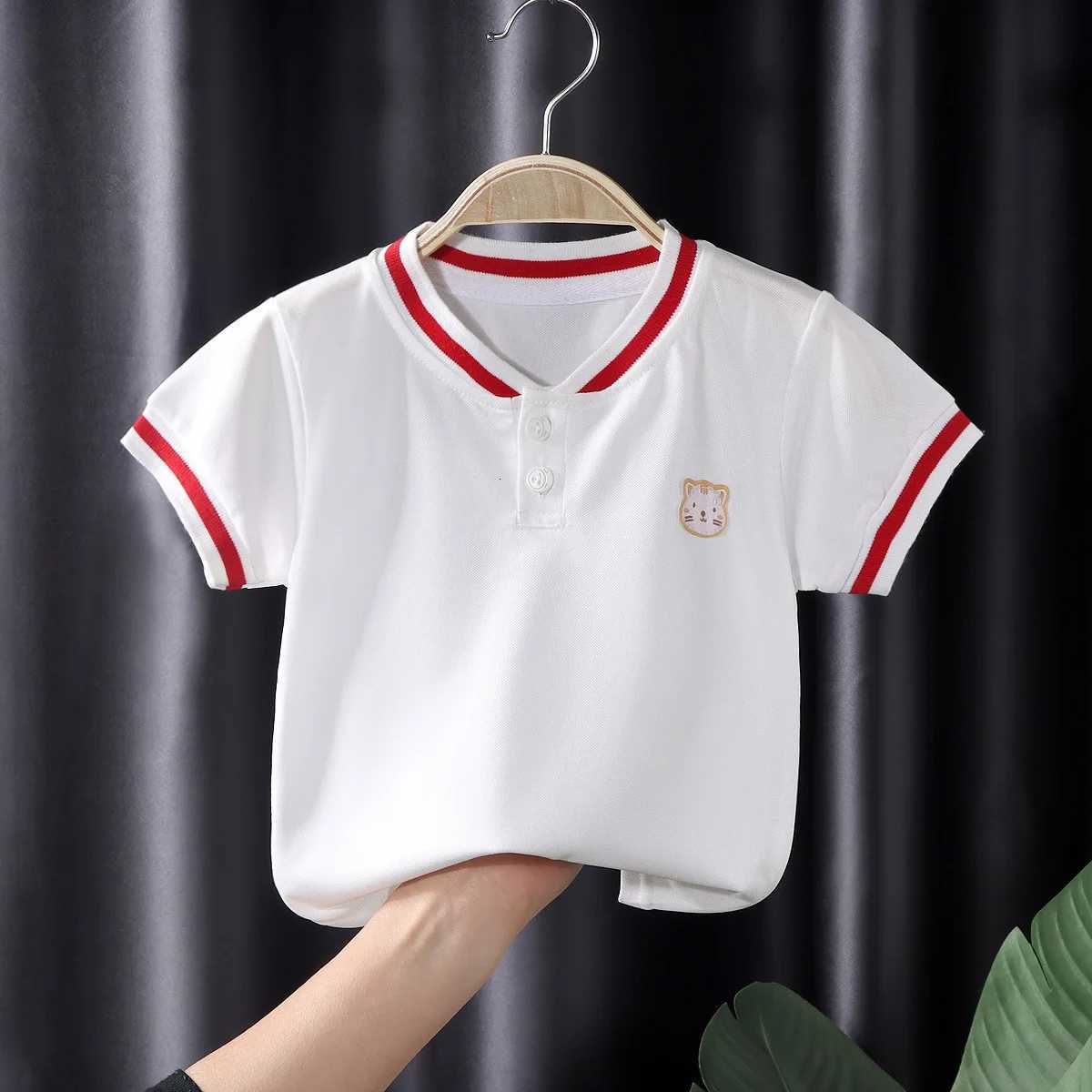 2025 Summer Boys New Childrens T-shirt Boys Short Sleeve Polo Shirt Casual Top for Small and Medium-sized Children X250806