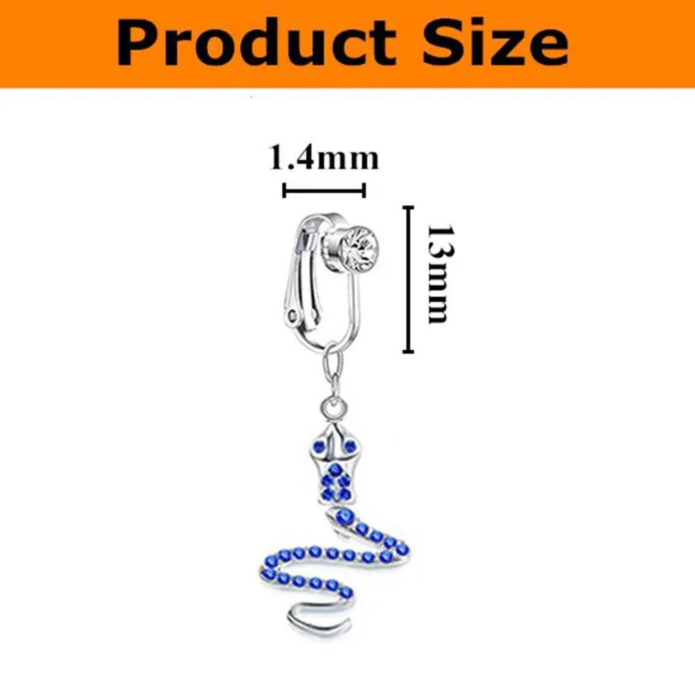 Belly Ring Non Piercing Navel Belly Button Crystal Cartilage Clip on Earrings Body Jewelry Accessories 250805
