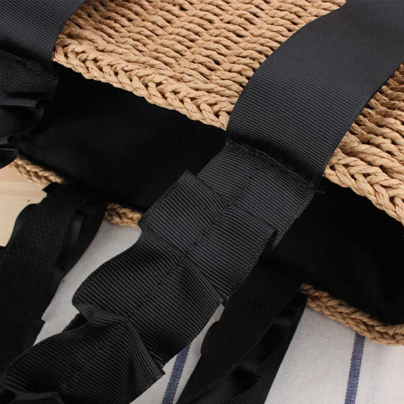 Summer Woven Straw Handbags for Women Bohemian Beach Tote Shopper Purses Boho Paper Knitting Basket Shoulder Bag Clutch New M250806