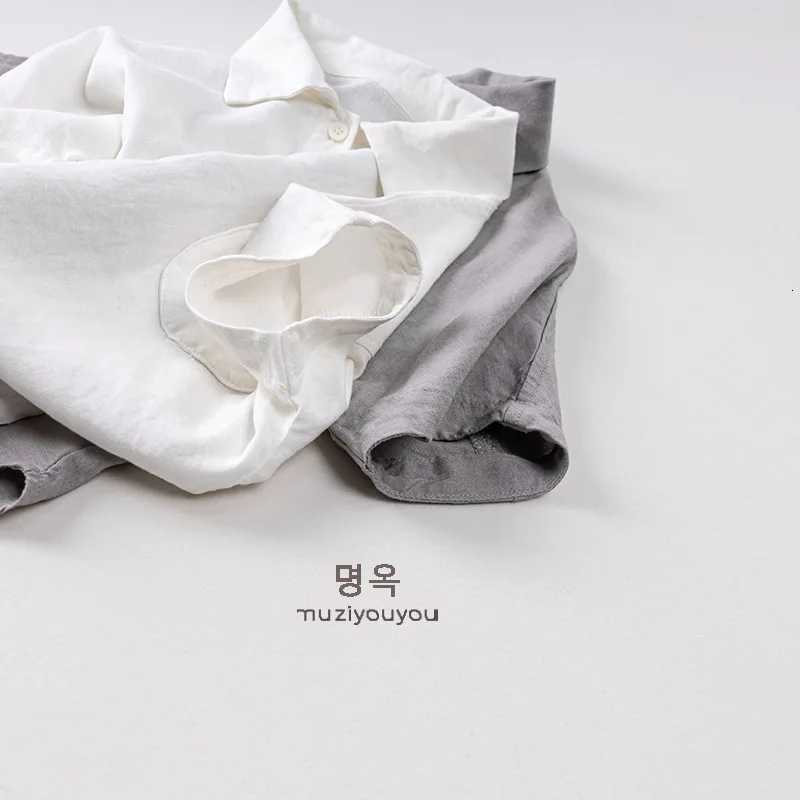 2025 Summer New Children Short Sleeve Shirts Thin Cotton Boys White Shirts Solid Baby Girl Casual T Shirts Kids Clothes X250806