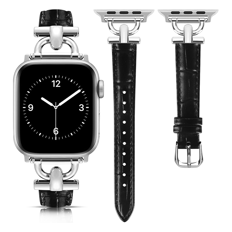 Luxury Womens Wristwatch Band - Leather with a texture similar to bamboo 8/7/6/5/4/3/2/1/se/Ultra Suitable for the entire series