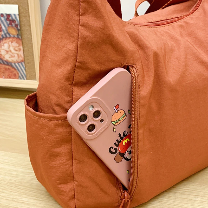 Nylon Messenger Bag Women Crescent Crossbody Bags Multi-Pocket Lightweight Shoulder Bag Travel Tote Handbag Female Shopping Bag 250731