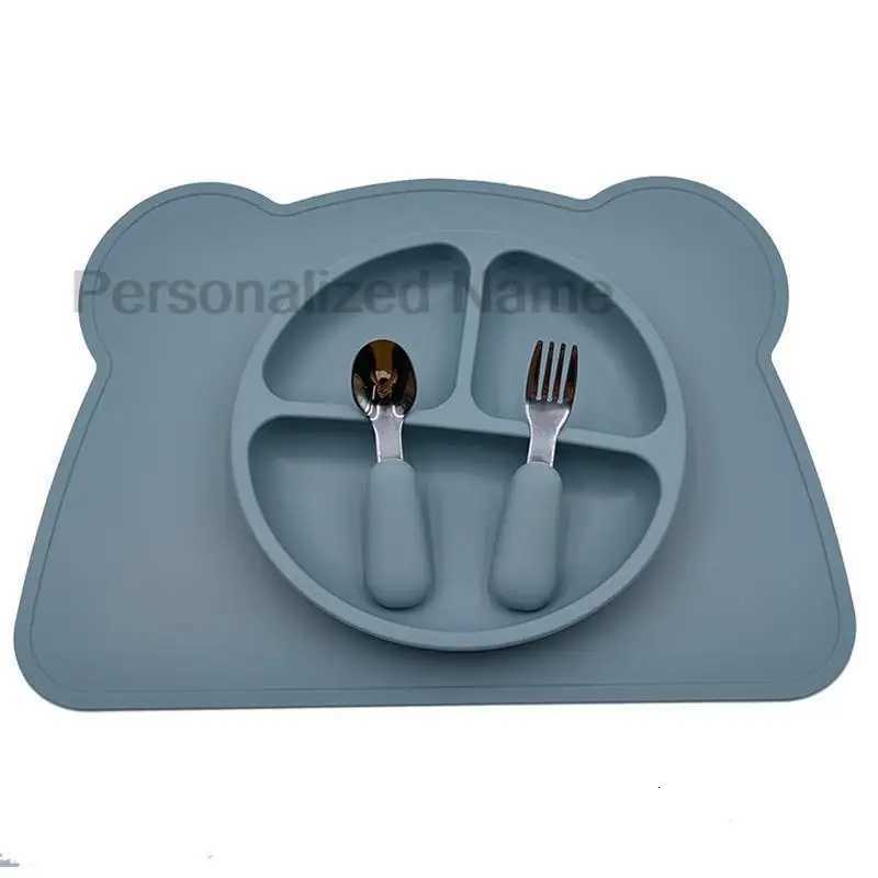 4PCS Baby Silicone Sucker Bowl Plate Cup Mat Spoon Fork Sets Children Non-slip Tableware Baby Feeding Dishes BPA-Free Custom X250806