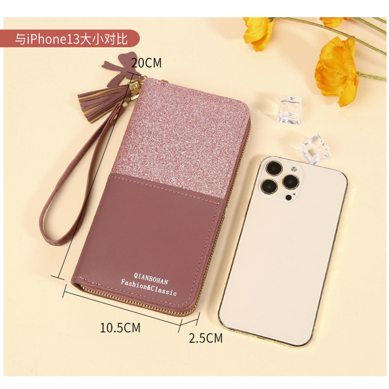 New Women's Korean Style Large Capacity Patchwork Long Wallet for Women Students