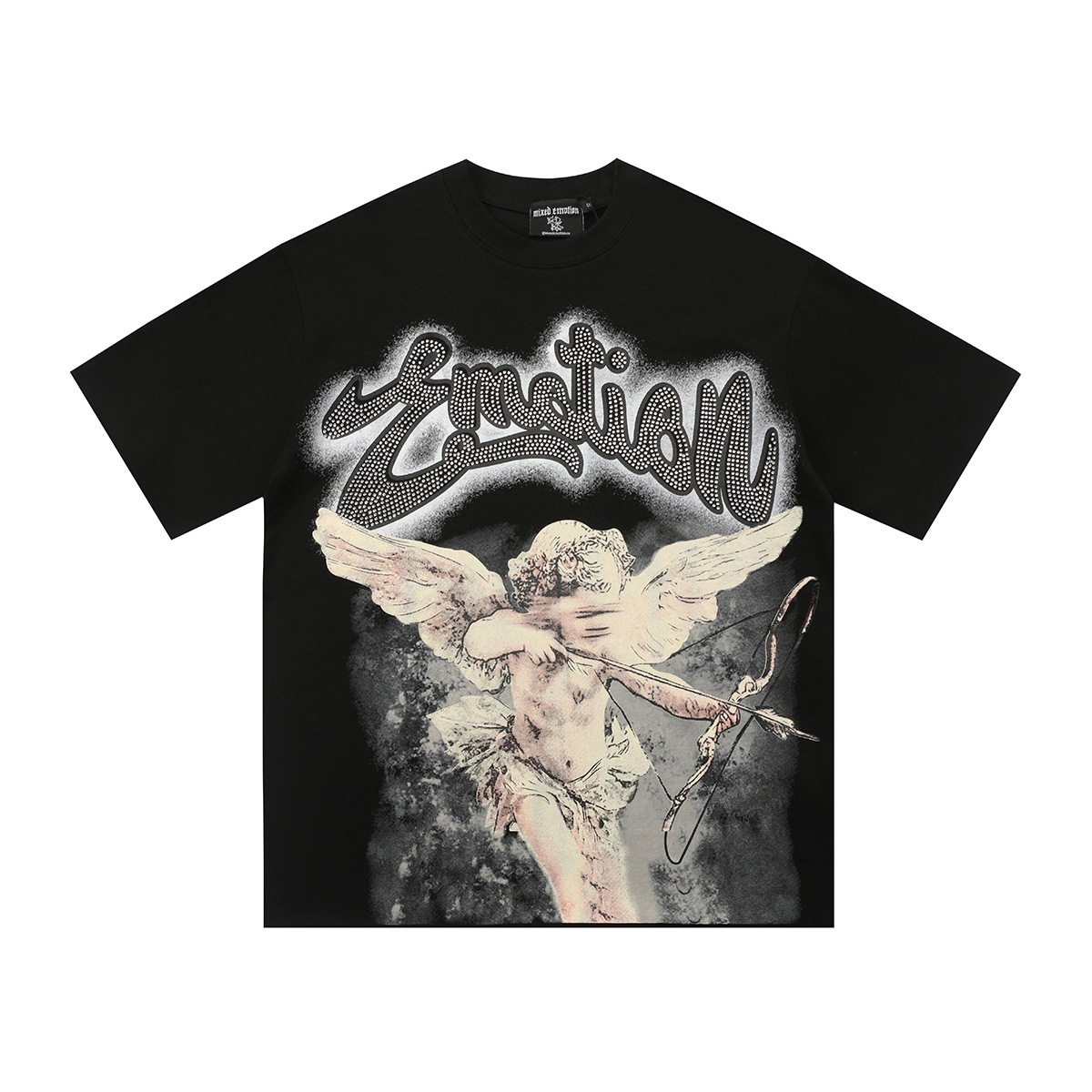 Designer Men's T Shirts Summer Letter Rhinestone Short Sleeve T-shirts For Men White Streetwear Cotton Loose Crew Neck Top Tees Oversized Unisex
