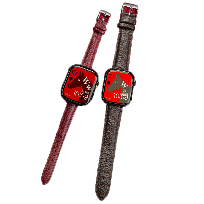 Watch Series 9/8/7/6/SE/Ultra Full range Leather Strap with Soft Premium Litchi patterned leather for Men & Women