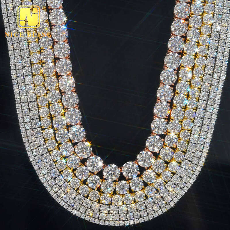 Cheapest Price Chain 3mm 4mm 5mm GRA Hip Hop Jewelry Sterling Sier VVS D Color Dia Moissanite Tennis Necklace
