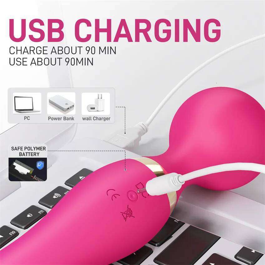 Powerful Double Head Vibrator Av Magic Wand Massager Masturbator For Women Dildo G Spot Orgasm Clitoris Stimulator Adult