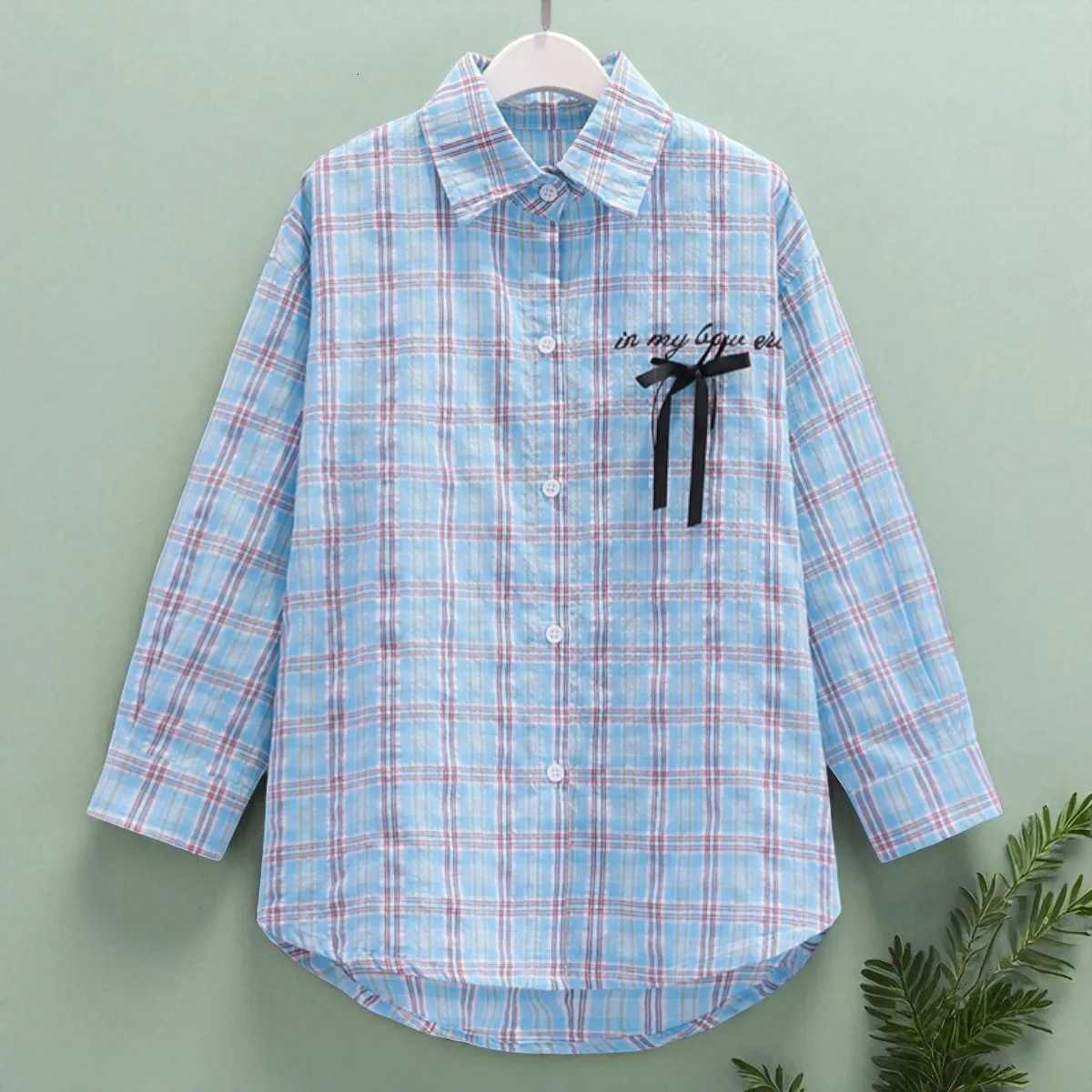 Girls Plaid Shirt Cotton Shirt for Kids Tops Long Sleeve Toddler Costumes Children Clothing Back to School Uniform Size 6 8 9 10 12 X250806