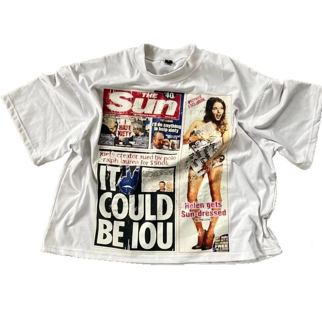 Y2K American Street Hip-Hop Style Cartoon Print Loose T-Shirt for Men and Women Versatile and Unique 250806