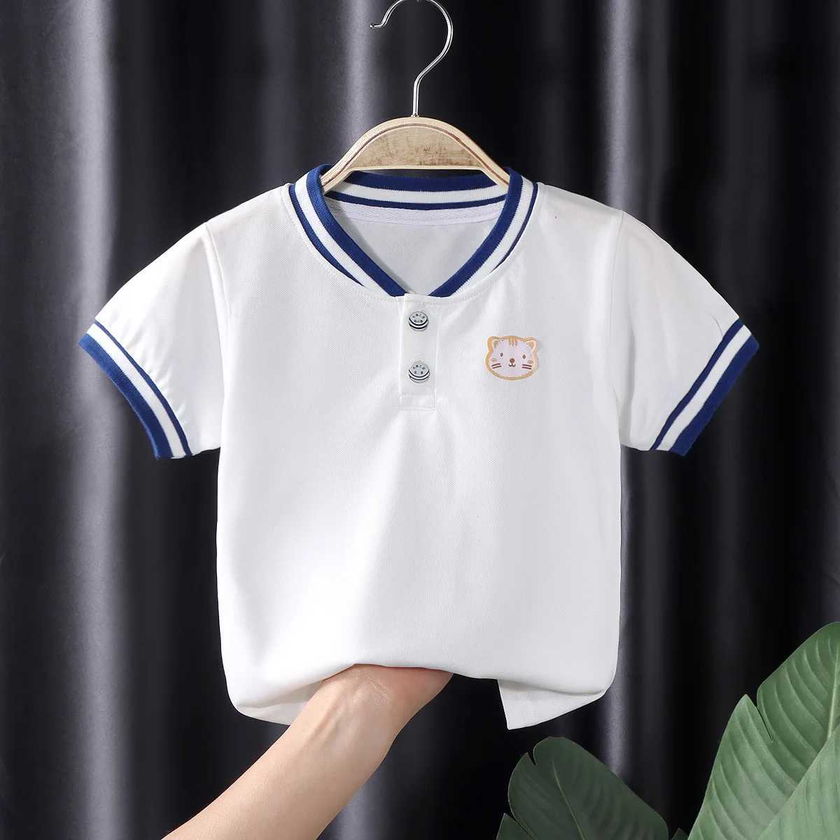 2025 Summer Boys New Childrens T-shirt Boys Short Sleeve Polo Shirt Casual Top for Small and Medium-sized Children X250806
