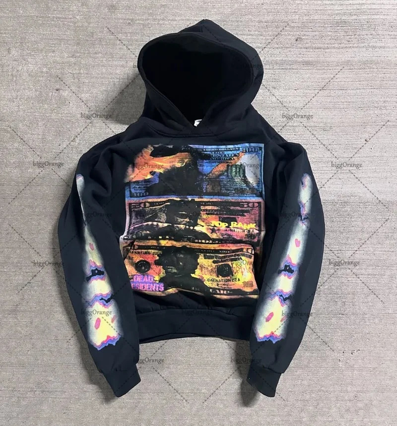 Street Hip-hop Letter Casual Loose Cotton Hoodie Men American Retro Harajuku Fashion Versatile Oversized Sweatshirt Women250806