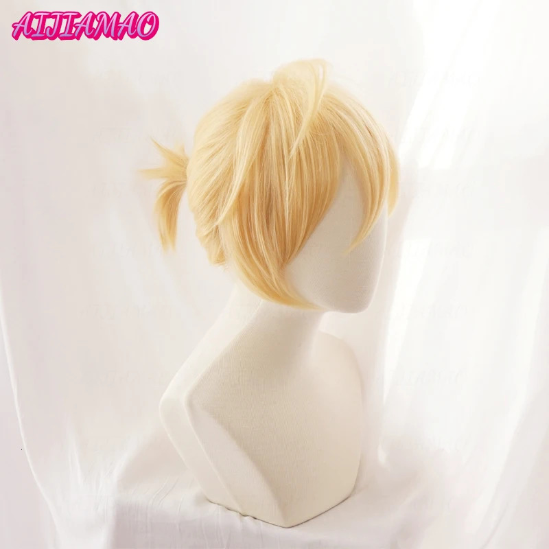 Rin Len Short Blond Heat Resistant Synthetic Hair Anime Cosplay Wigs Track Code Free Wig Cap 250805