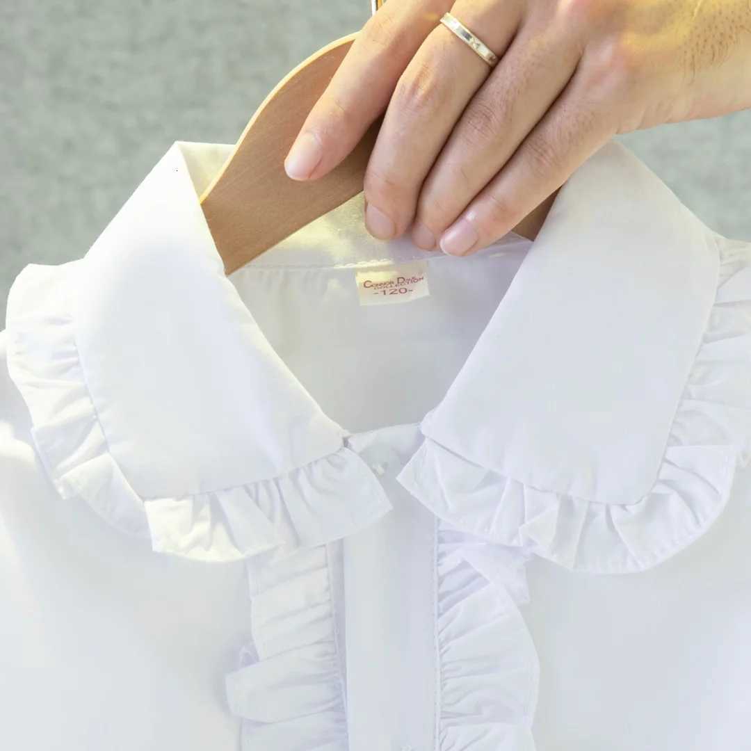 Childrens Shirt Spring And Fall Pure White Long-Sleeved Doll Collar Simple Student Blouse Casual Student Formal Wear X250806