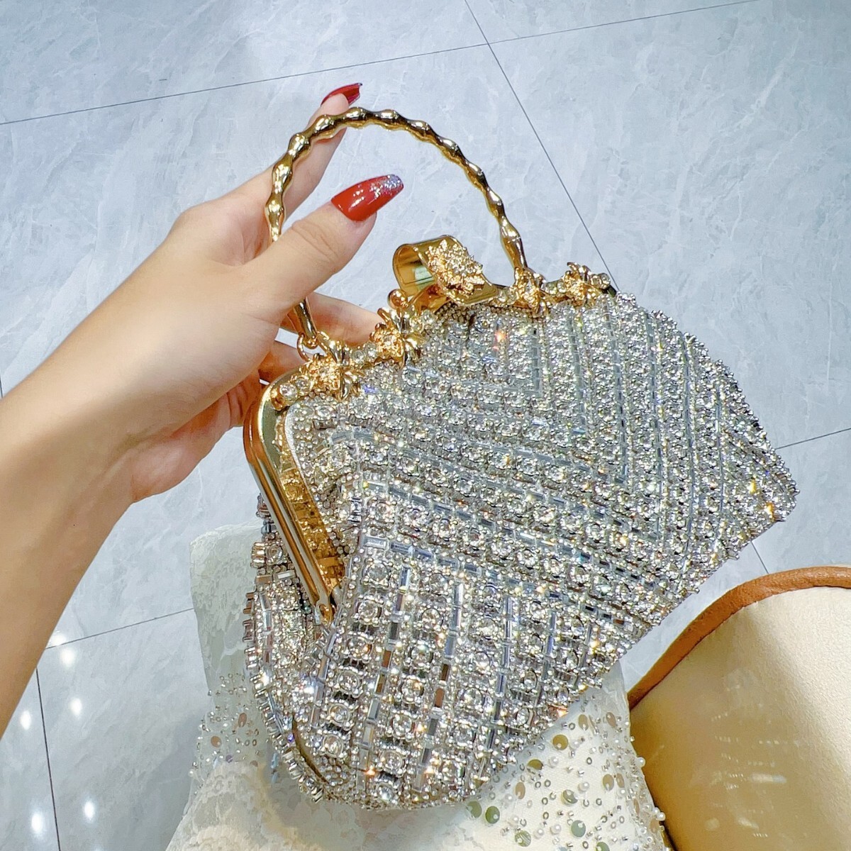 Designer rhinestone handbag inlaid bag 2025 new single shoulder crossbody bag