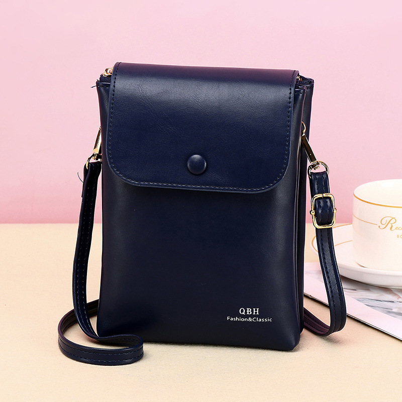New Wallet Fashion Crossbody Women's Niche Design High-end Feel Oil Wax Leather Phone Bag