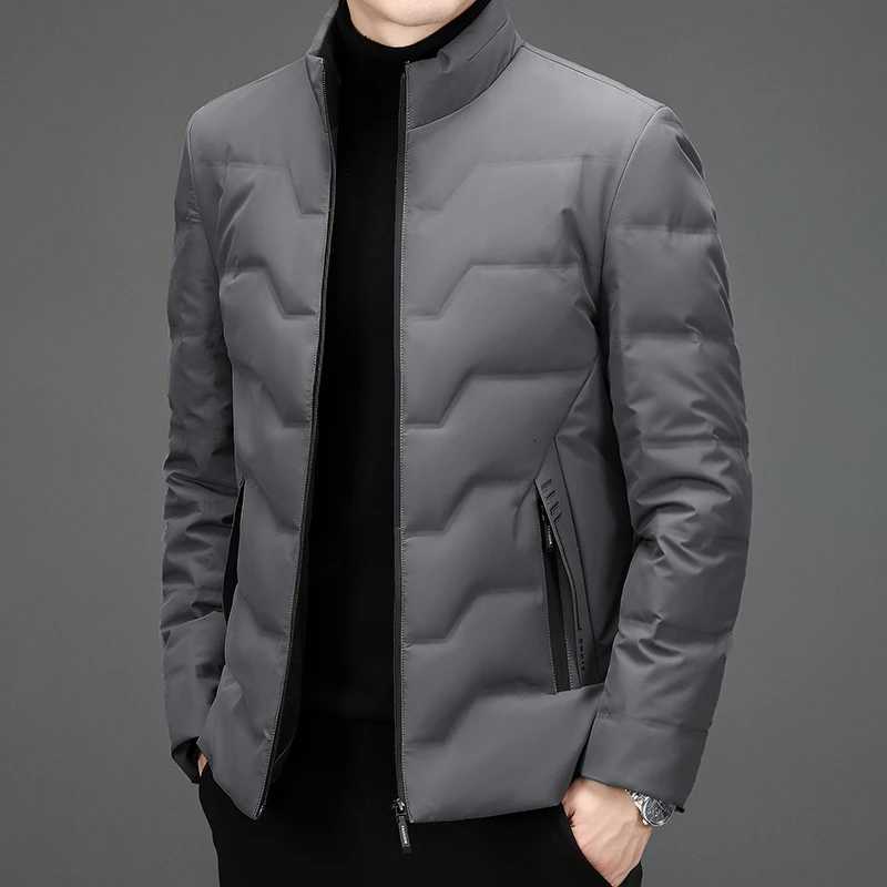 New Mens Lightweight Duck Down Jackets 2025 Autumn Winter Business Casual Warm Puffer Coat Windproof Solid Padded Tops Clothing W250806