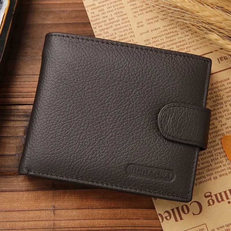 Wallet Mens Clip-on Cowhide Wallet Mens 2023 Coin Purse Small Clutch Bag Mens Coin Purse Coin Purse Short WalletXJ250806