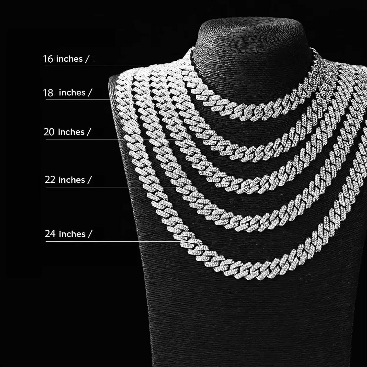 OEM VVS Moissanite Diamond 14MM Necklace Chain 925 Silver Hip Hop Jewelry with Iced Out Cluster for Anniversary