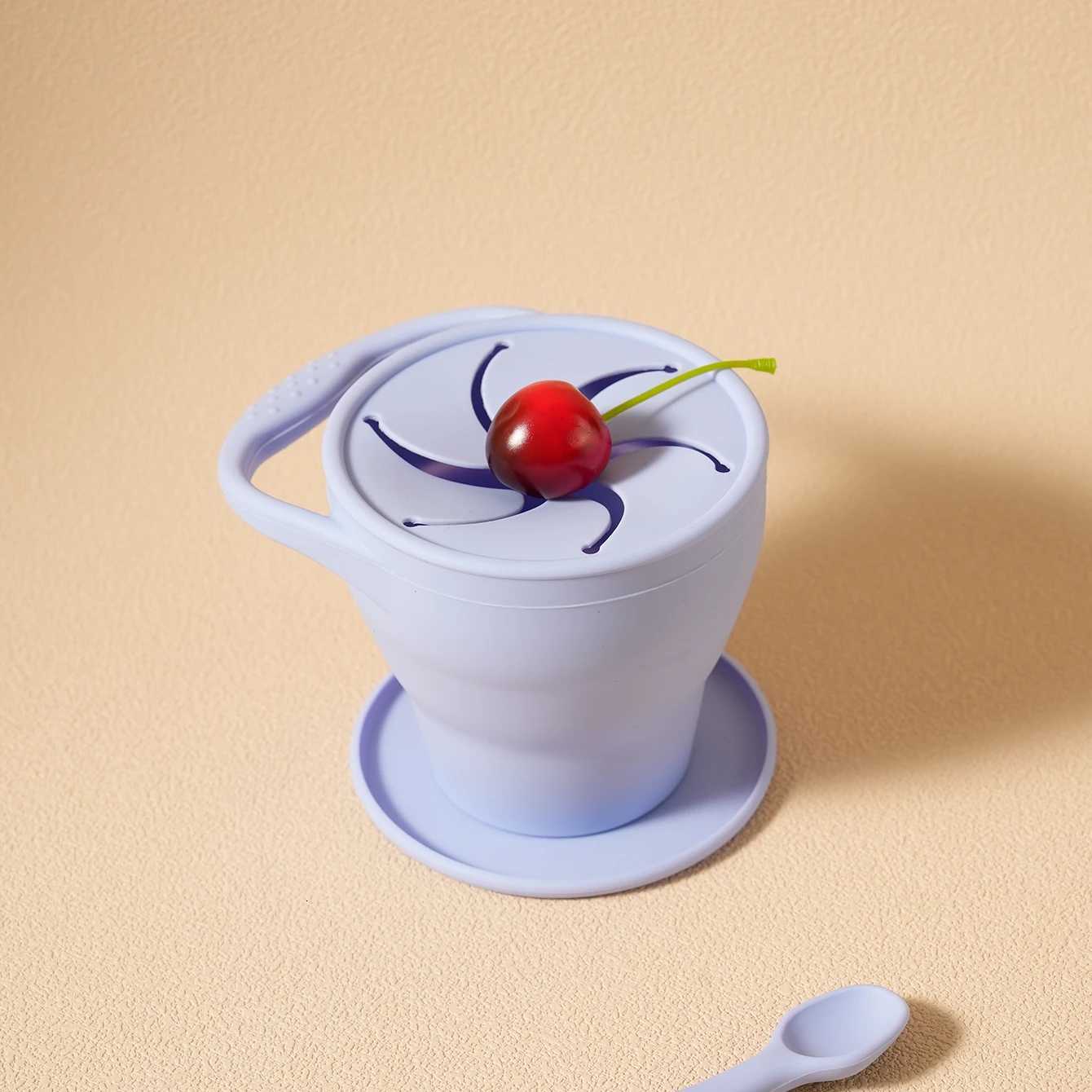 1PCS Baby Silicone Tableware Collapsible Snack Cup Baby Shower Gift Portable Baby Snack Box Feeding Training Baby Food Storage X250806