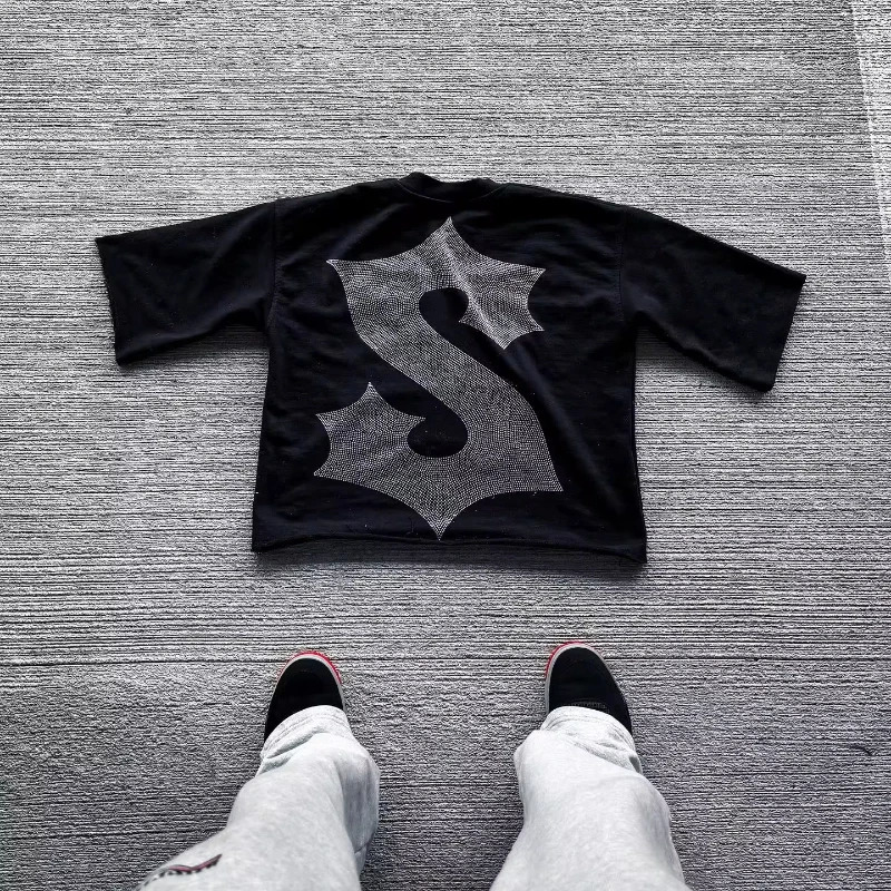 Summer Streetwear Men Women Harajuku Vintage Cross Graphic Print Oversized T Shirt Goth O-neck Cotton Short Sleeve Tops 250806