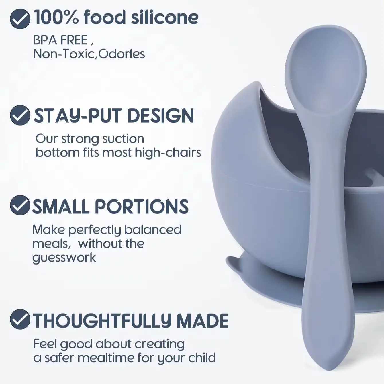 2PC Silicone Sucker Bowl Feeding Tableware for Infants and Young Training Learning to Eat Bowls and Baby Supplementary Food Bowls X2508061
