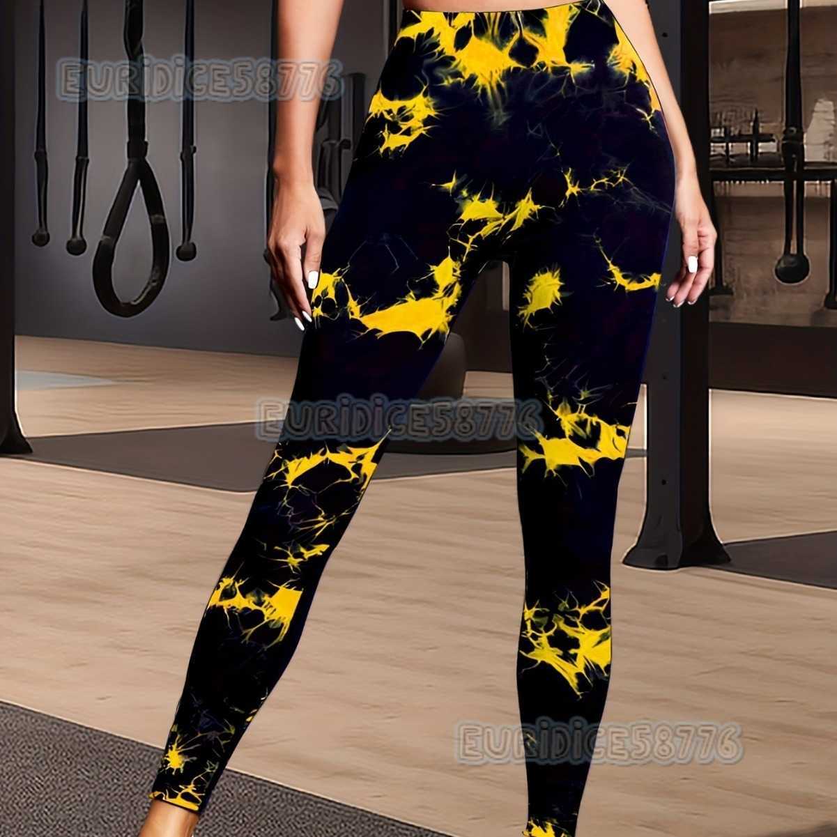 Hot Selling Seamless Tie-dye Two-tone Butt-lifting Fitness Pants Tummy Control High-waist Peach Butt Yoga Pants H250806