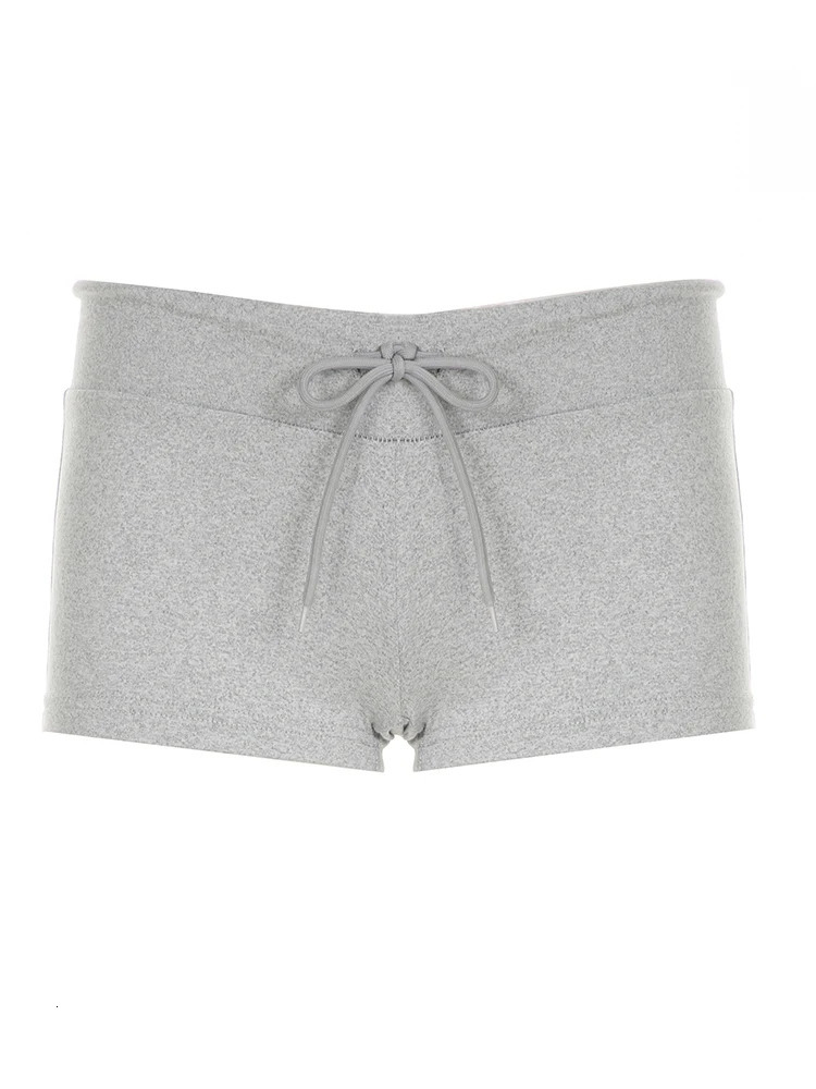 Weekeep Solid Skinny Basic Shorts Vintage Low Rise Lace-up Slim-fitting Shorts for Women y2k Streetwear Ladies Bottoms Harajuku 250806