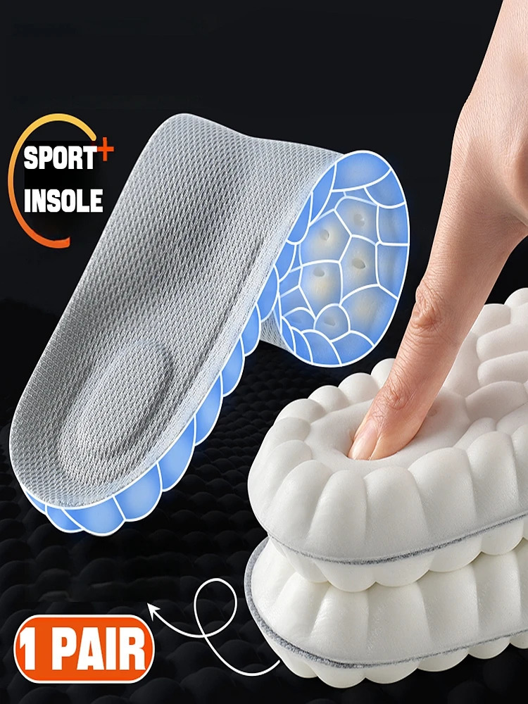 1Pair 4D Soft Plantar Fasciitis Insole Arch Support Orthopedic Inserts Shoes Insoles for Feet Sports Shock Absorption Shoe Pads 250805