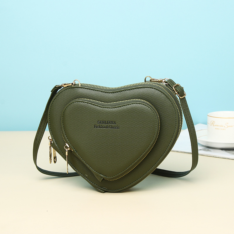 Women's Crossbody Ins Fashion Versatile Korean Style Heart-shaped Phone Multifunctional Large Capacity Bag