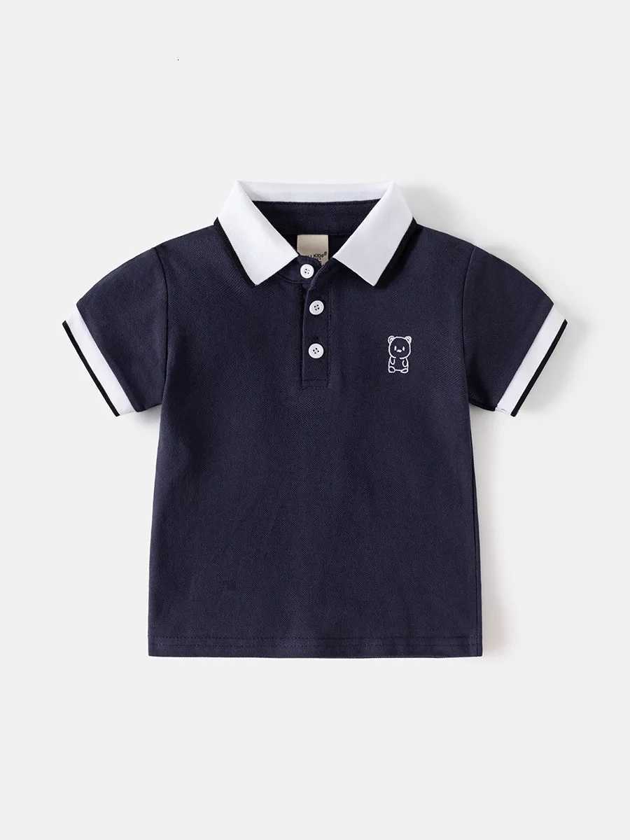 2025 New Boys Polo Shirt Baby Half Sleeve Embroidered Top Trendy Korean Version Childrens Short Sleeve T-shirt X250806