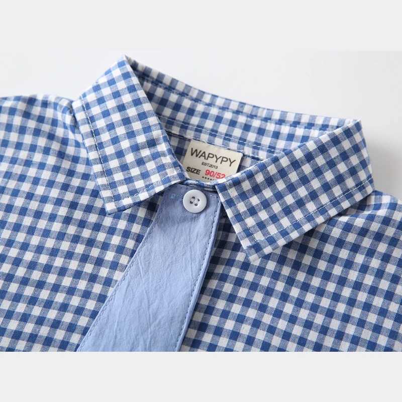 100% Cotton Kids School Wear T-shirts Childrens Clothing Boys Fashion Tops Baby 2 to 3 4 5 6 7 Years Plaid Tees Girl Clothes X250806