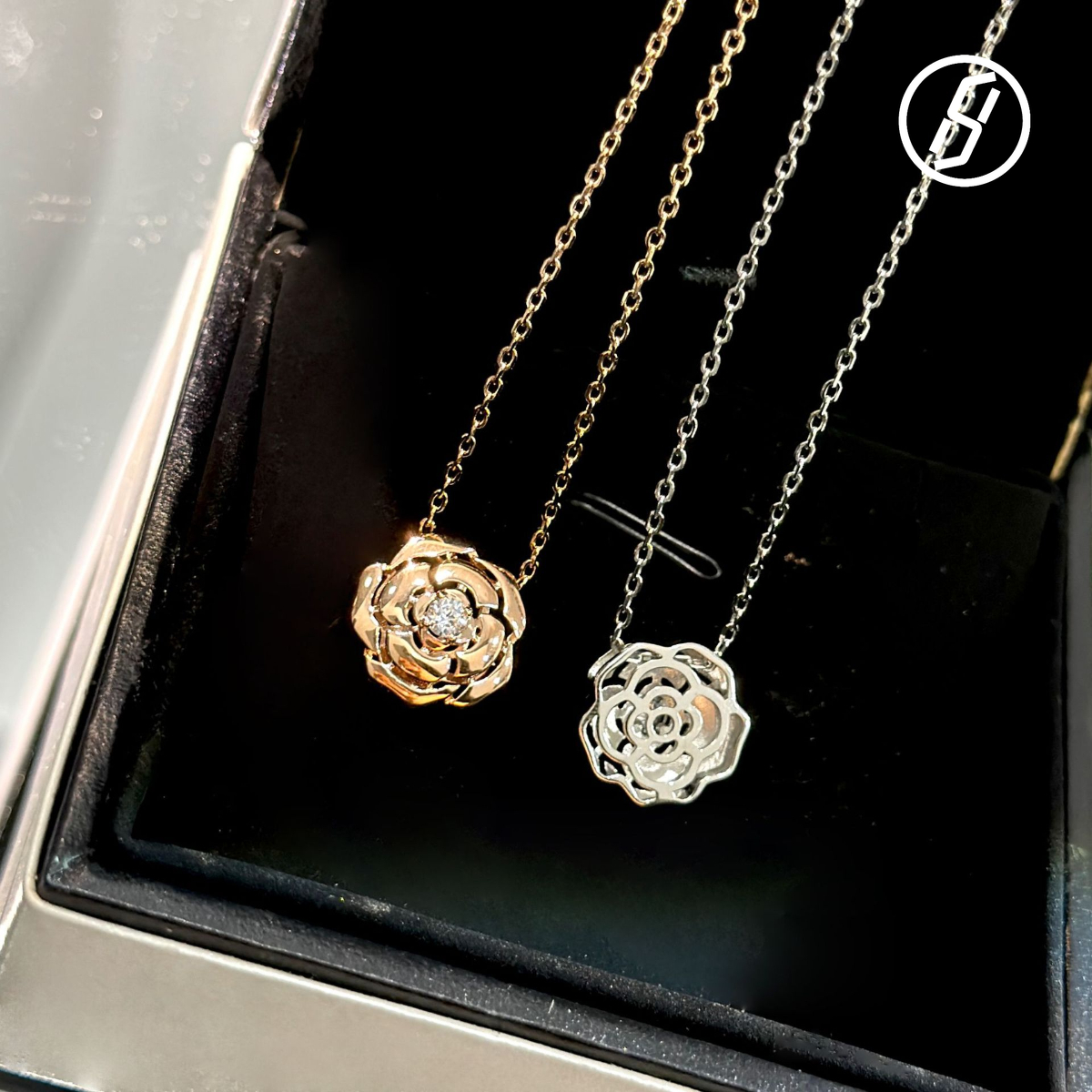 Hot Selling Camellia Glossy Small Flower Hollow Layered Sier S Necklace Designer Women Original Jewelry TUES