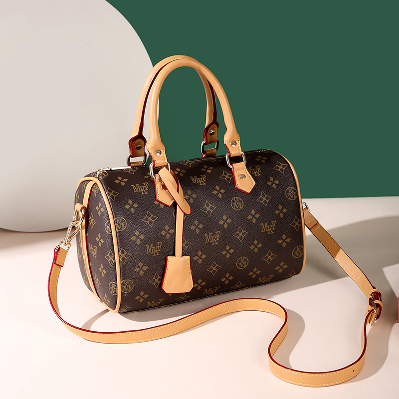 MKF designer bag free shipping Light luxury genuine leather High quality casual Boston bag versatile classic vintage handbag for woman