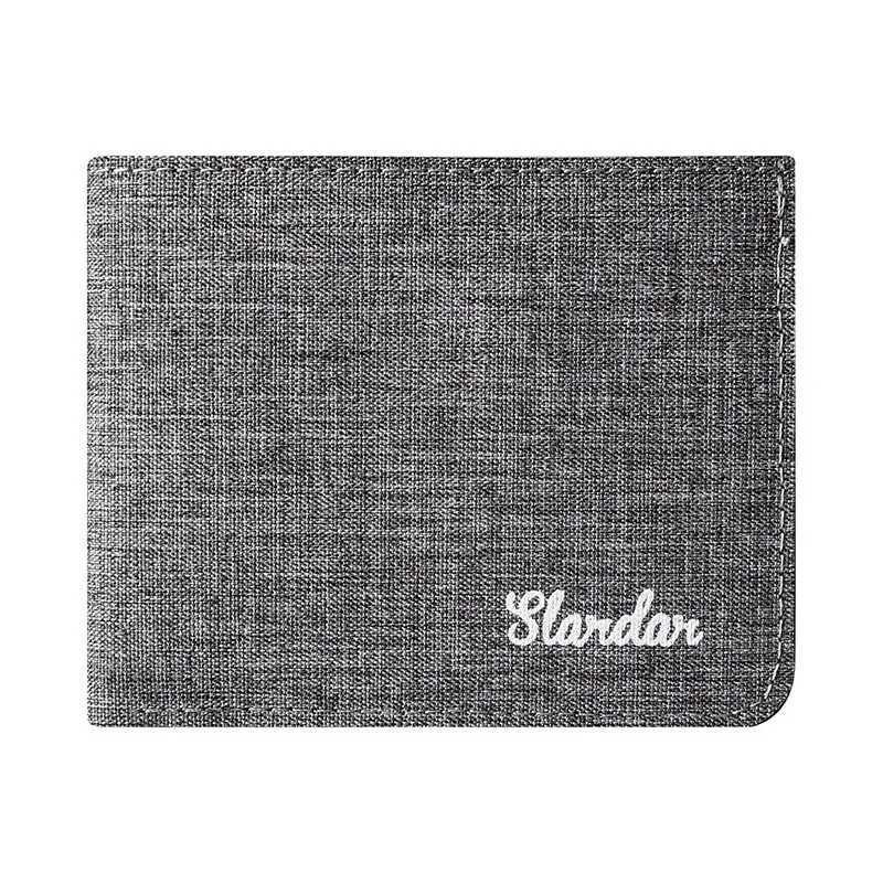 Mens Short Canvas Wallet Student Ultra-Thin Trendy Minimalist Wallet Simple and Can Hold Drivers License XJ250806
