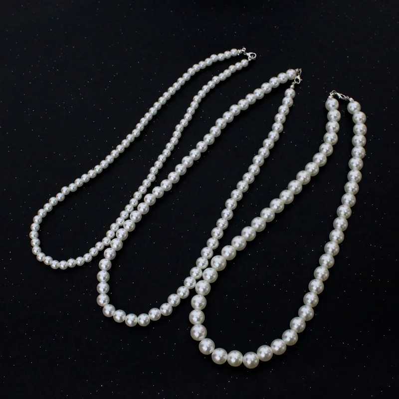 Pearl Necklace Women Men Classic Handmade Strand Bead Jewelry Luxury Trendy Choker Party Gift Y250805