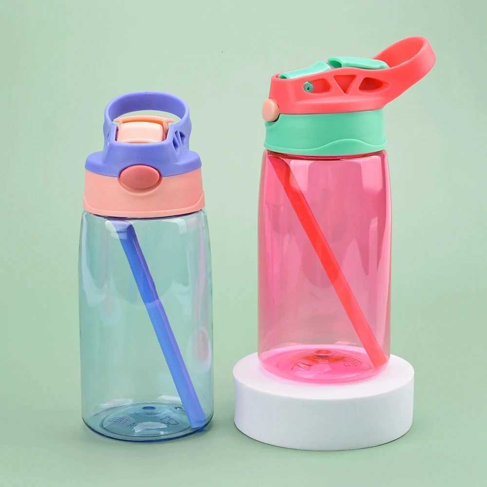Children Straw Cup Outdoor Sports Water Bottle 480ml PC Plastic Creative Gift BPA Free Drinking Water Portable Sports Bottles X250806